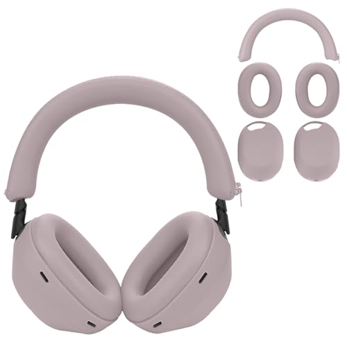 for Sony WH-1000XM6 Case Cover, 3 Sets Silicone Sweat Cover, KONXISA Eeadphones Protective Case for WH-1000XM6 Earpad/Ear/Headband Shell Protector, Washable Sweatproof, Rosegrey - color: Rosegrey