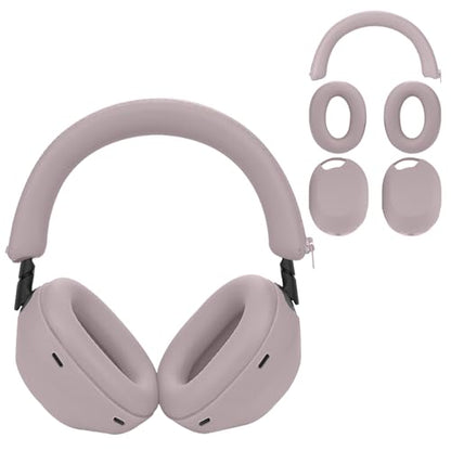 for Sony WH-1000XM6 Case Cover, 3 Sets Silicone Sweat Cover, KONXISA Eeadphones Protective Case for WH-1000XM6 Earpad/Ear/Headband Shell Protector, Washable Sweatproof, Rosegrey - color: Rosegrey
