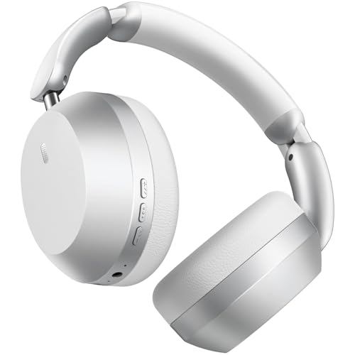Wentronic Y04 Bluetooth Headphones Active Noise Cancelling Wireless Over Ear Headsets 48 Hours Playtime High Sound Quality Foldable Earphones with Soft Ear Cushion for Travel - Silver - color: Sliver