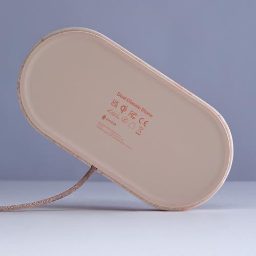 Einova Dual Classic Stone – Dual Wireless Charging Pad in Genuine Marble, Designed in Italy, Qi Certified, for Smartphones, Wireless Earbuds & More – Cream Marble - color: Cream marble – Dual Classic Stone