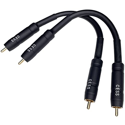 CNCESS RCA Male to RCA Male Short Adapter Cable, Gold Plated Metal Shell, 6 Inch, 2 Pack - size: 6 Inches