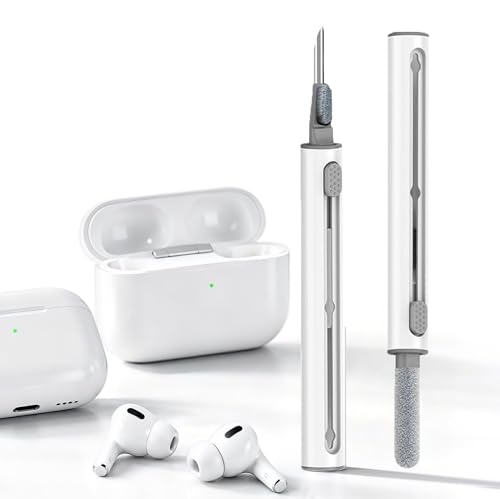 Cleaner Kit for AirPods Pro 3/2/1, 3-in-1 Earbud Cleaning Pen with Metal Tip, Soft Brush & Flocking Sponge, Cleaning Tool for Wireless Earbuds, Charging Case, Phone, Keyboard & Electronics