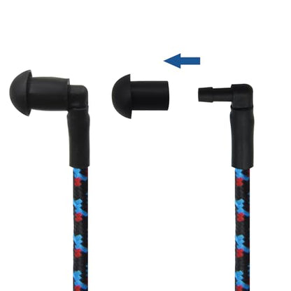 WODASEN Replacement Braided Nylon Fiber Acoustic Coil Tube Moisture Resistant Waterproof Color for Radio Earpiece (Blue-Red-Black-2) - color: Blue-Red-Black-2