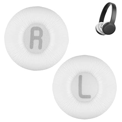 1 Pair Ear Pads Replacement, Earpads Cushions for JBL Tune600 T500BT T450 T450BT JR300BT T510BT T520BT JR310BT Headphones (Not Suitable for Tune 600btnc) with Memory Foam, Soft Protein Leather - color: Headphone Pad - White