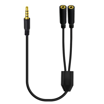 3.5mm Headphone Y Splitter Audio Cable (50cm) | 4Poles 1 to 2 Way 3.5mm (1/8") TRRS AUX Stereo Jack 1 Male to 2 Female Adapter Cord for Earphone,Headset,Laptop,Phone (2 Way) - style: 2 Way