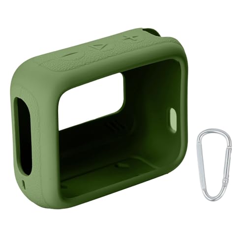 for JBL Go 4 Waterproof Bluetooth Speaker Silicone Cover, Green | Snug Fit, Portable Carabiner Clip, Shock Absorption, Drop Protection, Travel Lightweight Design, Protective Skin Case - color: Green Case
