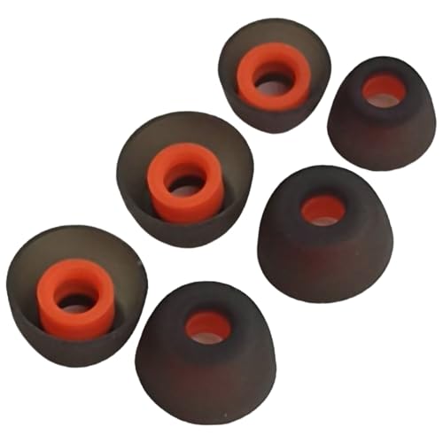 6 Pairs Premium Ear Tips for JBL Tune TWS Earbuds in Ear Tips, Soft Silicone Washable Noise Reducing Secure fit for June 230NC TWS/Tune 125TWS /Tune 130NC TWS Free X, Fit in Case, Buds Tips Black