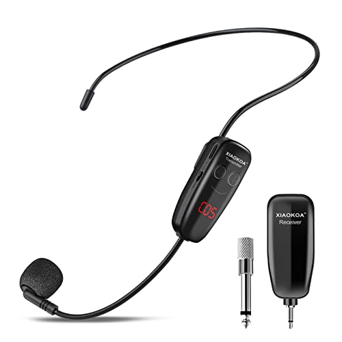 Wireless Microphone Headset,UHF Head Mic Speaker System for Fitness | USB-C Charging, Headset Microphones for Voice Amplifier Speaker, with LED Digital Display, for Teaching Instructor Tour Guide