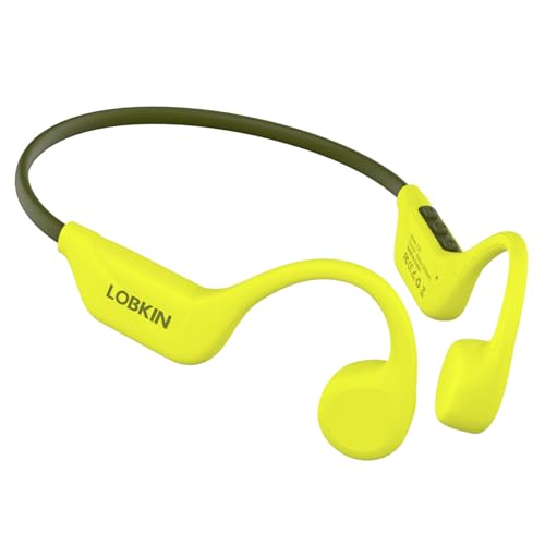 LOBKIN Bone Conduction Headphones Bluetooth 5.4, Open Ear Headset with Mic | 10H Playtime, IPX5 Sweat Resistant Sports Earbuds for Running Cycling Hiking, Yellow - color: Yellow