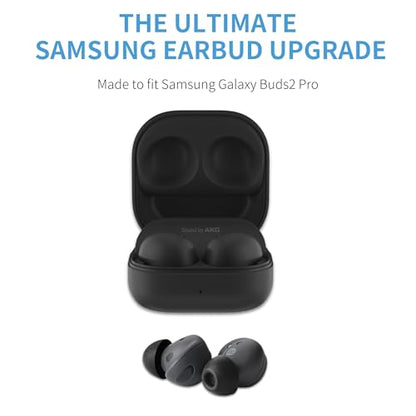 Comply TrueGrip Premium Memory Foam Replacement Ear Tips, Black, Medium | 3 Pairs, for Samsung Galaxy Buds2 Pro, Enhanced Comfort, Secure Fit, Superior Noise Isolation, Cleaning Tool - size: Medium