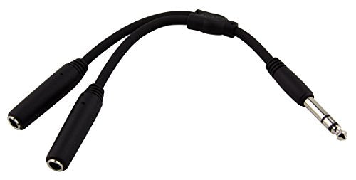 Pig Hog PY-S214S 1/4" TRS (Male) to Dual 1/4" TRS (Female) Y-Cable, 6" - style: 1/4" Stereo (F) to (M)
