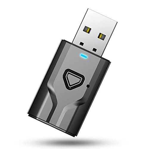 USB Bluetooth 5.0 Transmitter Receiver, 2-in-1 Wireless Audio Adapter | 3.5mm Aux Blutooth Adapter, Built in Mic/Low Latency/HD Audio/Plug n Play-for TV/PC/Car/Speaker