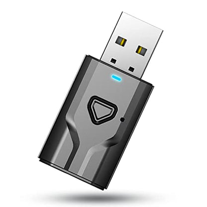 USB Bluetooth 5.0 Transmitter Receiver, 2-in-1 Wireless Audio Adapter | 3.5mm Aux Blutooth Adapter, Built in Mic/Low Latency/HD Audio/Plug n Play-for TV/PC/Car/Speaker