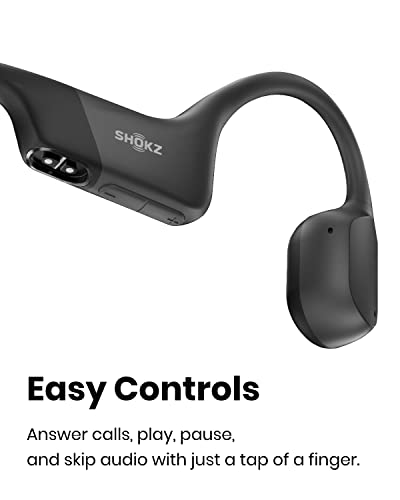 SHOKZ OpenRun Mini (AfterShokz Aeropex Mini) -Bone Conduction Open-Ear Bluetooth Sport Headphones - Waterproof Wireless Earphones for Workouts and Running - Built-in Mic (Renewed)