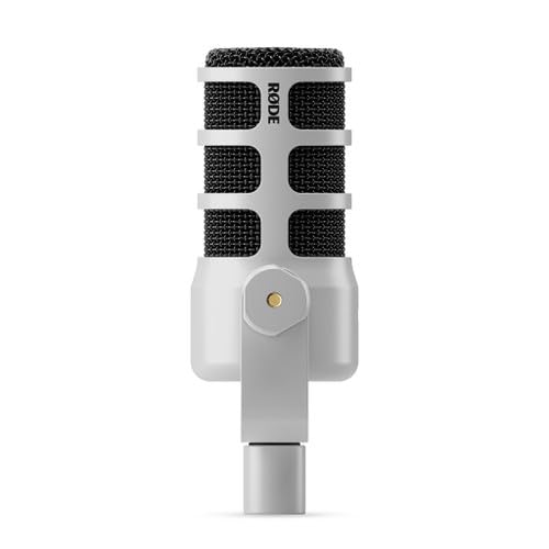 Rode PodMic (White) Cardioid Dynamic Broadcast Microphone with WS14 PodMic Pop Filter - Orange