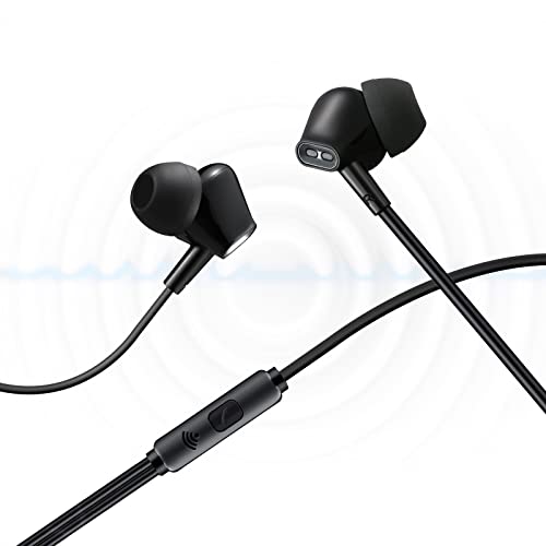 Aylaa Wired Earbuds Headphones for School with Microphone Noise Isolating Stereo Bass in-Ear Earphones – for Smartphones, Tablets, Schools, Ipads, Multiuse - 3.5mm Plug in Audio Jack - Black - color: Black
