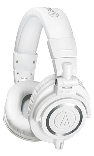 Audio-Technica ATH-M50x Professional Monitor Headphones - White Bundle with Case, Stand, and Austin Bazaar Polishing Cloth - color: White, style: M50X