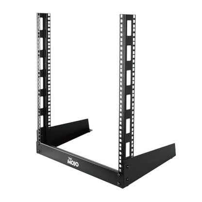 Tecmojo 2 Post 12U Desktop Server Rack Small Open Frame Rack for 19in AV/Data/Audio/Studio Equipment Free Standing Home/Office Rack,Square Hole - size: 12U/Square Hole