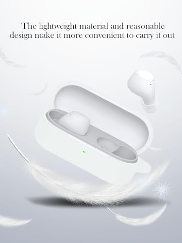 Case for Sony WF C510 Truly Wireless in-Ear Bluetooth Earbud,Soft Protective,Shockproof, BOVUGAC Silicone Case Cover with Keychain & Cleaning Kit & Lanyard-White - color: White