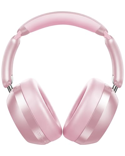 Wentronic Y04 Bluetooth 5.3 Wireless Over-Ear Headphones with Active Noise Cancelling & Hi-Res Sound, 48H Playtime, Soft Comfort Earcups – Travel, Office & Home – iOS, Android & PC – Pink - color: Pink