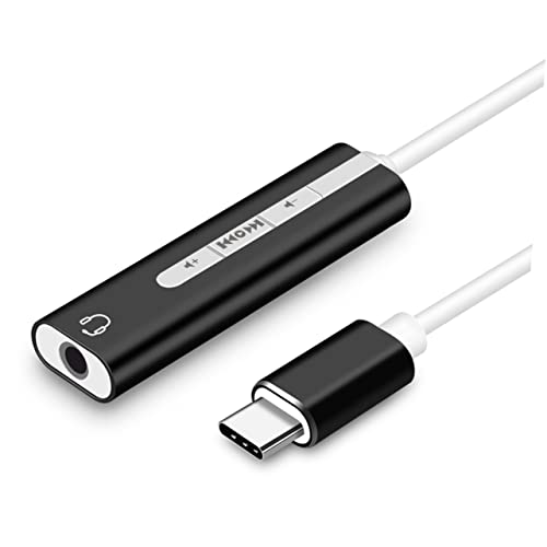 Hemoton Built Sound Card USB Surround Sound Microphone Earphone for Easy Volume