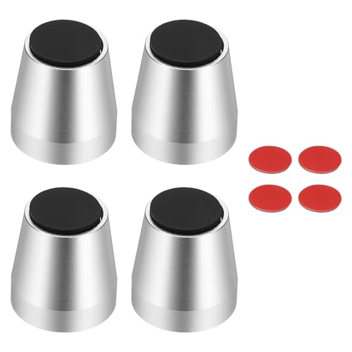 MECCANIXITY 4Pcs Speaker Isolation Pad Feet, 20x20mm Shockproof Aluminum Alloy Vibration Isolation Speaker Shock Base Pad Cone Base with Double-Sided Adhesive for Audio Equipment, Silver - color: Silver, size: 20x20mm