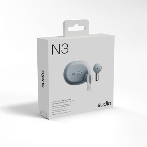 Sudio N3 True Wireless Bluetooth On-Ear Earbuds – High-Definition Sound, 30-Hour Playtime, Clear Calls, Sweat & Splash Resistant, Eco-Friendly Recycled Plastics (Blue) - color: Blue
