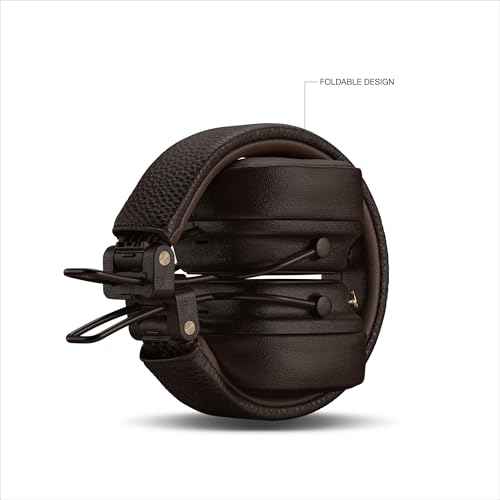 Marshall Major V Wireless On-Ear Bluetooth Headphones - 100+ Hr Playtime | Detachable Audio Cable | Microphone for Calls | Lightweight, Foldable Design for Travel - Brown - color: Brown