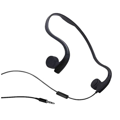 Bone Conduction Wired Headphones with Noise Cancelling Mic 3.5mm Connector Sweat Resistant Headphones for Cycling Running and Other Sports (Black)