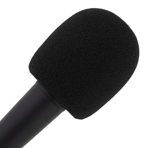 5pcs Foam Mic Cover Handheld Microphone Windscreen, Microphone Cover Foam Mic Covers, Microphone Cover Protection (Black) - color: Black