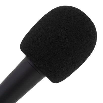 5pcs Foam Mic Cover Handheld Microphone Windscreen, Microphone Cover Foam Mic Covers, Microphone Cover Protection (Black) - color: Black
