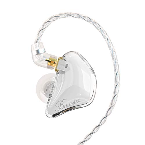 BASN Bmaster Triple Drivers in Ear Monitor Headphone with Two Detachable Cables Fit in Ear Suitable for Audio Engineer, Musician (White) - color: White