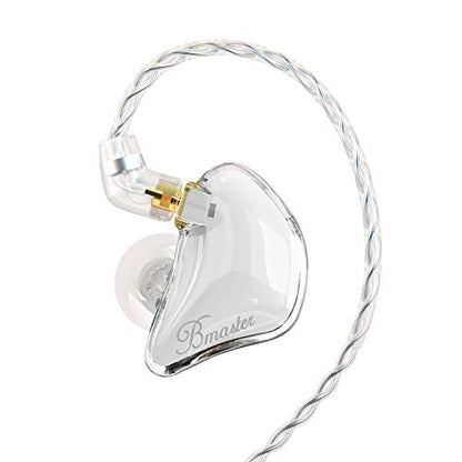 BASN Bmaster Triple Drivers in Ear Monitor Headphone with Two Detachable Cables Fit in Ear Suitable for Audio Engineer, Musician (White) - color: White