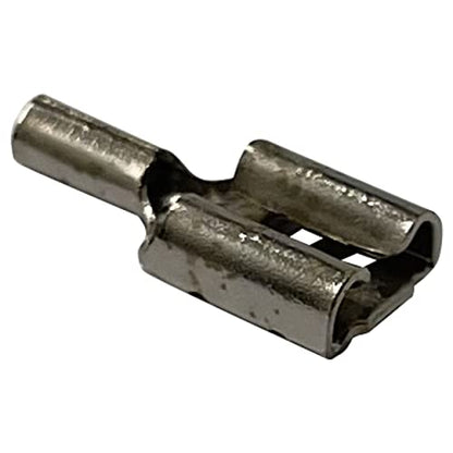 100 Pcs High Temperature Non-Insulated Female Spade Connectors - 22-18 Gauge Quick Disconnect .250 Tab - Wire Splice Connectors for Strong Crimps in Electrical Wire Terminals - Made in USA - size: 22-18 AWG Female 1/4" Tab