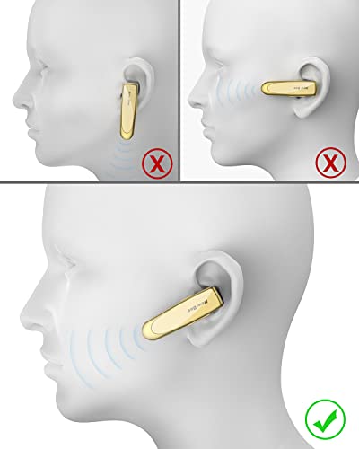 New Bee Bluetooth Earpiece V5.0 Wireless Handsfree Headset with Microphone 24 Hrs Driving Headset 60 Days Standby Time for iPhone Android Samsung Laptop Trucker Driver (Gold) - color: Gold