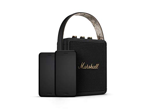 Marshall Stockwell II Portable Bluetooth Speaker, Black and Brass