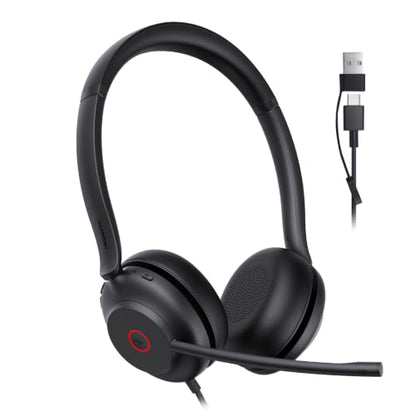 Yealink UH35 2nd Gen Wired Headset, USB-C/A,AI Noise Canceling Mic,HD Audio | Teams/Zoom Certified, Dual-ear Headphones with 2-Microphones, Play & Plug for Computer/Phone, WFH, Call Center,35mm Speakers - color: UH35 2nd USB-C/A, size: Dual-Ear (UC)