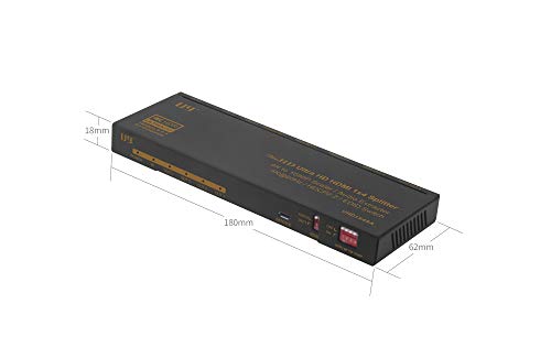 ViewHD 1 in 4 Out 1x4 Splitter Audio Extractor | HDMI 2.0 HDCP 2.2 4K@60Hz | 4K to 1080P Scaler | HDR Dolby Vision | 3.5mm Jack Optical and HDMI Audio Outputs to HDMI AVR Receiver | Model: UHD1X4SA - color: 1x4 with Audio, size: v2.0 | 4K@60Hz