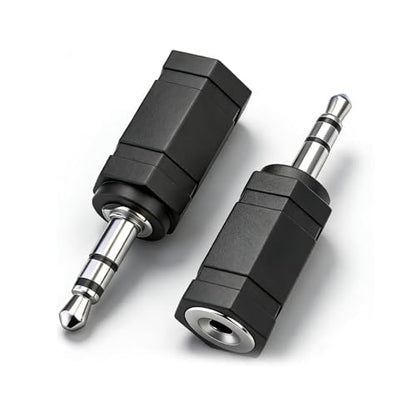 3.5mm Stereo Male to 2.5mm Stereo Female Adapter, 3-Pole 3.5mm Stereo Plug to 2.5mm Stereo Jack Adapter Converter for Headphones Speakers Mobile Devices, 2pcs