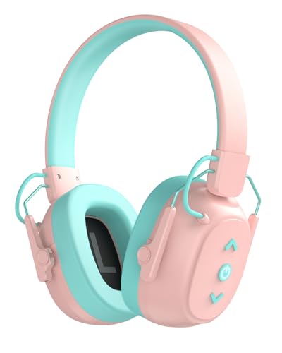 Kids Noise Cancelling Headphones, Sound Proof Ear Protection, 29dB SNR Noise Reduction Bluetooth 6.0 Earmuff, 94dB Lock - 80H Playtime, Hearing Protection for Autism, Shooting Gun Range Mowing (Pink) - color: Pink