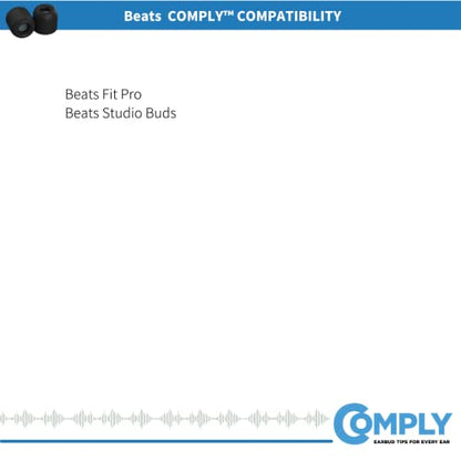 Comply Memory Foam Replacement Ear Tips, Black, Large (3 Pairs) | For Beats Fit Pro & Beats Studio Buds, Ultimate Comfort, Secure Fit, Superior Noise Isolation - size: Large