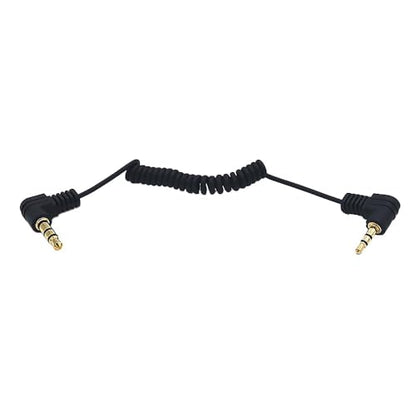 12 Inch 3.5mm to 2.5mm Stereo Audio Coiled Cable, Right Angle 1/8" 3.5mm TRS Male Jack to Right Angle 2.5mm TRS Male Jack Aux Spring Spiral Cord, OD 1.5mm, 4 Pack