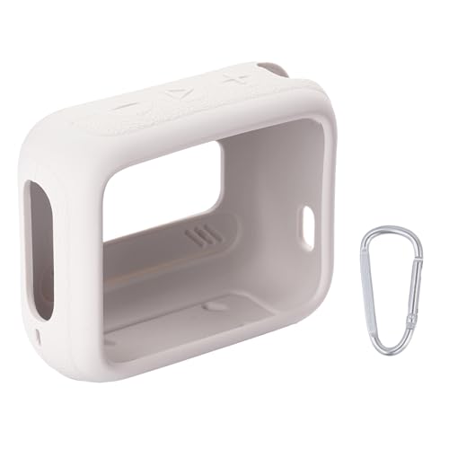 for JBL Go 4 Waterproof Bluetooth Speaker Silicone Cover, Grey | Snug Fit, Portable Carabiner Clip, Shock Absorption, Drop Protection, Travel Lightweight Design, Protective Skin Case - color: Grey Case
