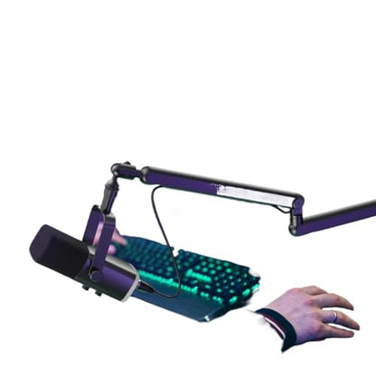 Compatible for FIFINE AM8 BM88 K688 Mic Arm Stand | Low profile design, cable management, fits AM8 BM88 K688, desk mount, sturdy metal(Black) - color: Black