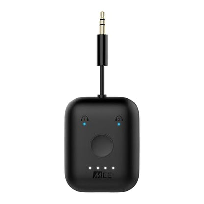MEE Audio Connect Air in-Flight Bluetooth Wireless Audio Transmitter Adapter for up to 2 AirPods/Other Headphones; Works with All 3.5mm Aux Jacks on Airplanes, Gym Equipment, TVs, & Gaming Consoles - color: Black, style: Connect Air