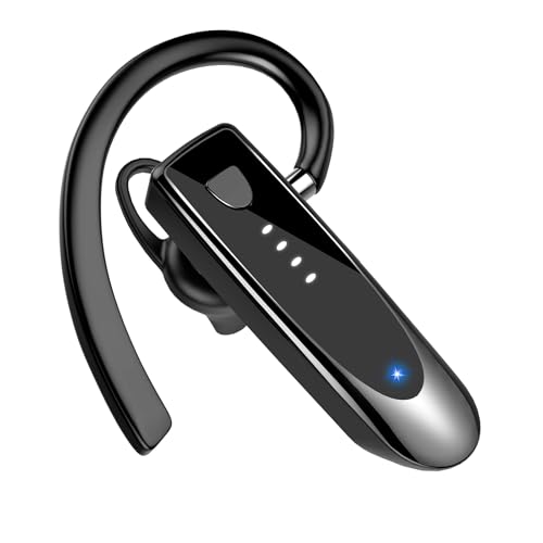 Atheewon Bluetooth Earpiece, Wireless Handsfree with Noise Cancelling Mic, 20Hrs Call Time Bluetooth 5.4 Headset, 180 Hrs Standby Time Headset for Business/Trucker/Driver - color: Glossy Black