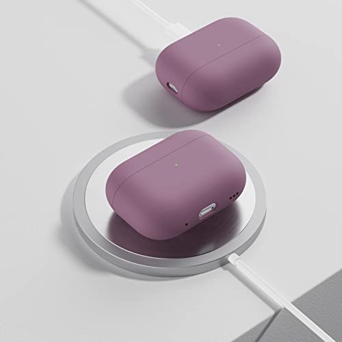 ORNARTO Compatible with AirPods Pro 2 Case 2022, Full Protective Hybrid Silicone for AirPods Pro 2nd Generation Case, Front LED Visible Skin Cover-Lilac Purple | Hybrid Silicone Rubber, Front LED Visible, Wireless Charging, Skin-Friendly Soft Touch, Anti-