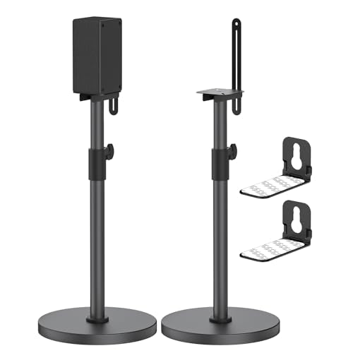 Heavy-Duty Bookshelf Speaker Stands for Vizio Speaker Stands Pair with Vizio Soundbar Mount for Surround Sound - Adjustable Floor Speaker Stands for Vizio Rear Speaker Stands with Cable Management