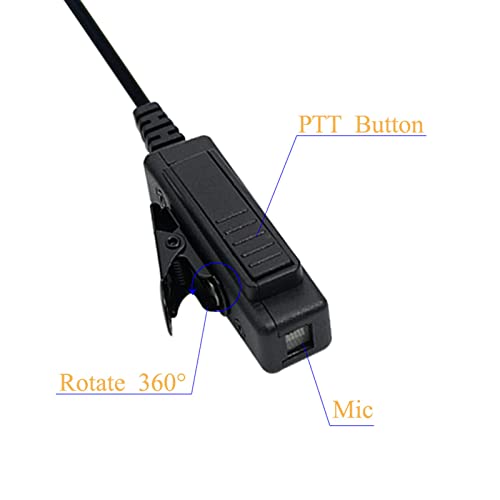 워키 토키 이어피스, 마이크 어쿠스틱 튜브 양방향 라디오 헤드셋, Baofeng UV-5R BF-888S Kenwood TK-3160 RT22와 호환, 경찰 보안 밀리터리 나이트클럽 창고용 개인 이어 피스, 1팩