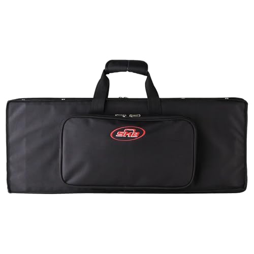 SKB 27”x 9” Foot Controller Soft Case Padded Bag, Rigid Foam Frame, Shoulder Strap and Double Zippers for DJ Controllers & Small MIDI Keyboards, Black | Rigid foam frame, double zippers, 27 inch x 9 inch design, carries pedalboard or small keyboard to gig